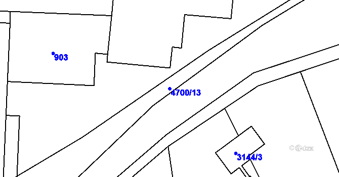 Parcela st. 4700/13 v KÚ Chotěboř, Katastrální mapa