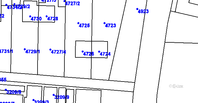Parcela st. 4724 v KÚ Chotěboř, Katastrální mapa