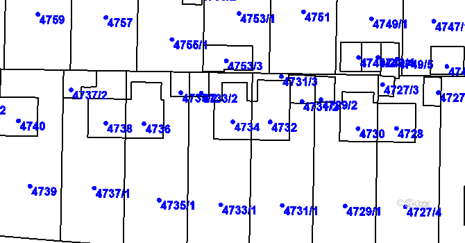 Parcela st. 4734 v KÚ Chotěboř, Katastrální mapa