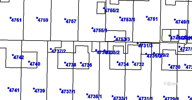 Parcela st. 4735/2 v KÚ Chotěboř, Katastrální mapa