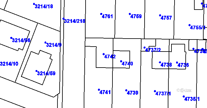 Parcela st. 4742 v KÚ Chotěboř, Katastrální mapa
