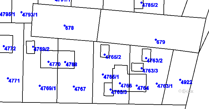 Parcela st. 4765/2 v KÚ Chotěboř, Katastrální mapa