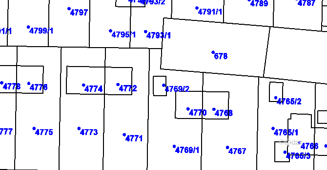 Parcela st. 4769/2 v KÚ Chotěboř, Katastrální mapa