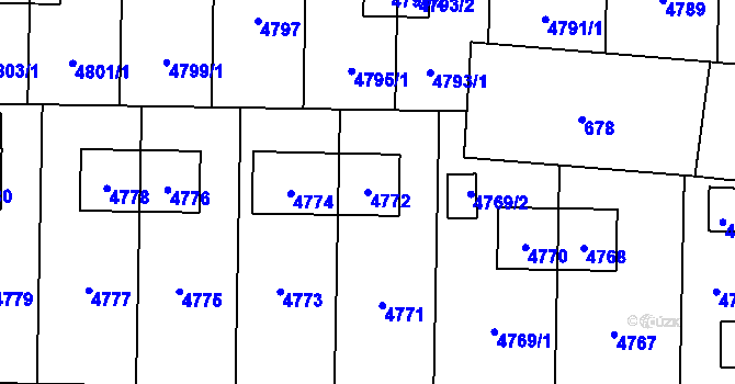 Parcela st. 4772 v KÚ Chotěboř, Katastrální mapa