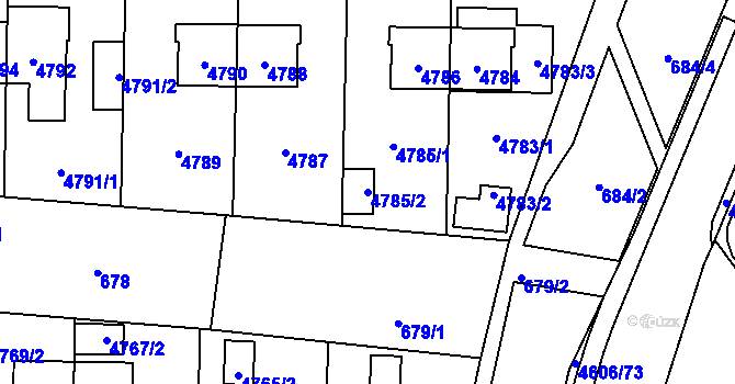 Parcela st. 4785/2 v KÚ Chotěboř, Katastrální mapa