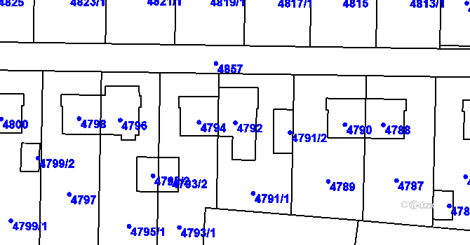 Parcela st. 4792 v KÚ Chotěboř, Katastrální mapa