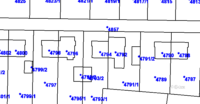 Parcela st. 4794 v KÚ Chotěboř, Katastrální mapa