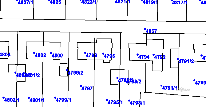 Parcela st. 4796 v KÚ Chotěboř, Katastrální mapa