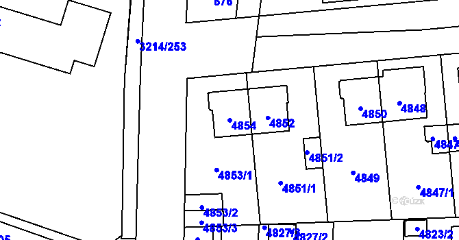 Parcela st. 4854 v KÚ Chotěboř, Katastrální mapa