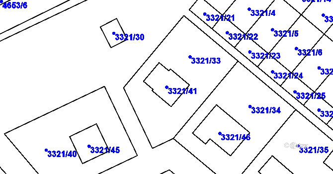 Parcela st. 3321/41 v KÚ Chotěboř, Katastrální mapa