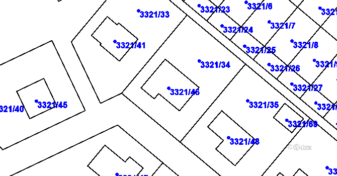 Parcela st. 3321/46 v KÚ Chotěboř, Katastrální mapa