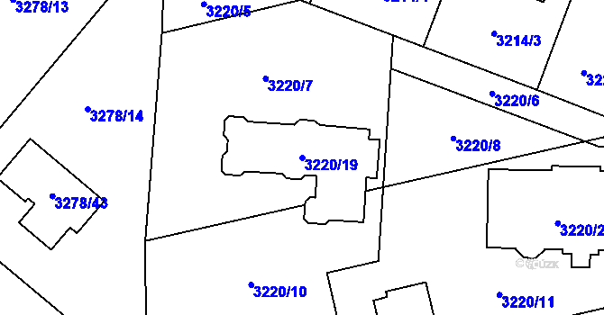 Parcela st. 3220/19 v KÚ Chotěboř, Katastrální mapa