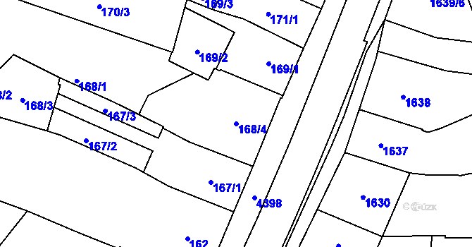 Parcela st. 168/4 v KÚ Chotěboř, Katastrální mapa