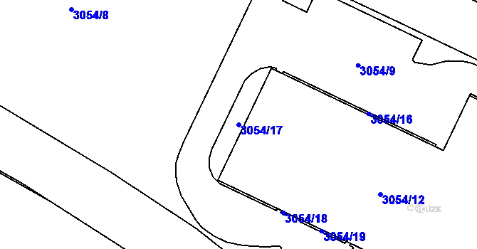 Parcela st. 3054/17 v KÚ Chotěboř, Katastrální mapa