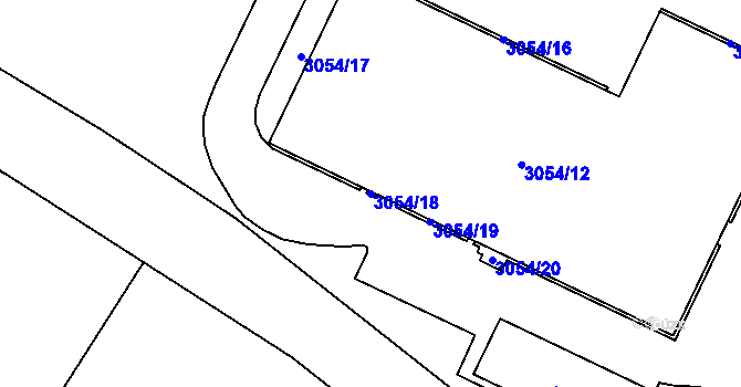 Parcela st. 3054/18 v KÚ Chotěboř, Katastrální mapa