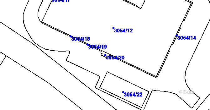 Parcela st. 3054/20 v KÚ Chotěboř, Katastrální mapa