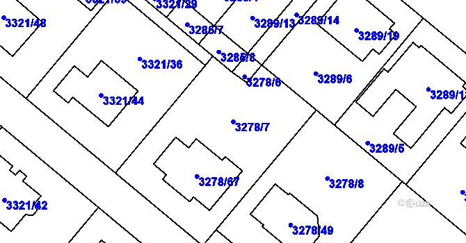 Parcela st. 3278/7 v KÚ Chotěboř, Katastrální mapa