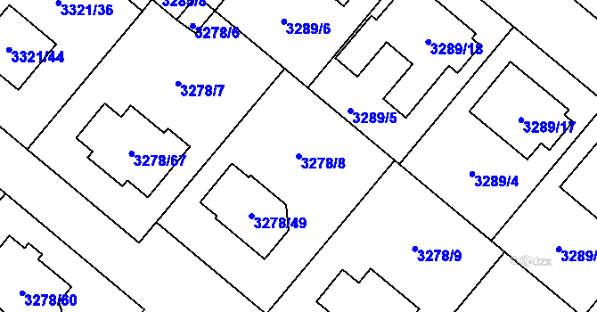 Parcela st. 3278/8 v KÚ Chotěboř, Katastrální mapa