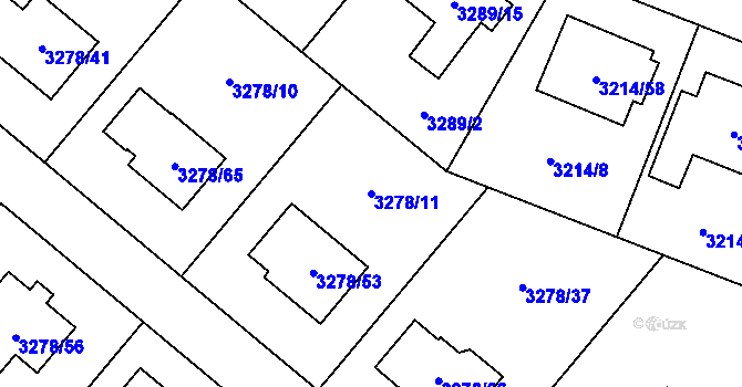 Parcela st. 3278/11 v KÚ Chotěboř, Katastrální mapa