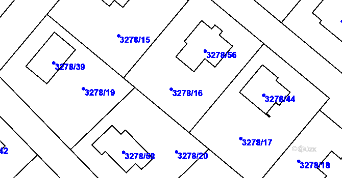 Parcela st. 3278/16 v KÚ Chotěboř, Katastrální mapa