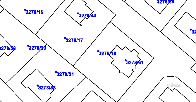 Parcela st. 3278/18 v KÚ Chotěboř, Katastrální mapa