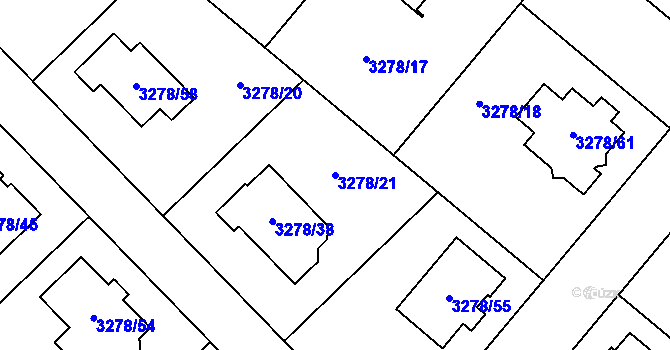Parcela st. 3278/21 v KÚ Chotěboř, Katastrální mapa
