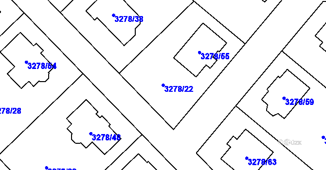 Parcela st. 3278/22 v KÚ Chotěboř, Katastrální mapa