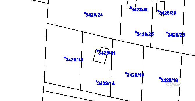 Parcela st. 3428/41 v KÚ Chotěboř, Katastrální mapa