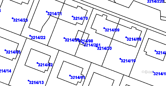 Parcela st. 3214/261 v KÚ Chotěboř, Katastrální mapa