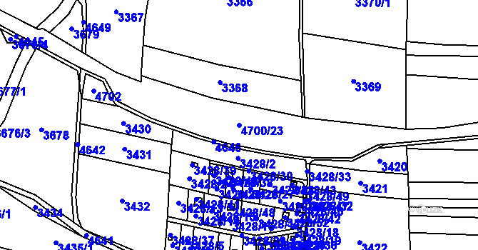 Parcela st. 4700/23 v KÚ Chotěboř, Katastrální mapa