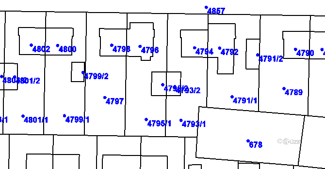 Parcela st. 4795/2 v KÚ Chotěboř, Katastrální mapa
