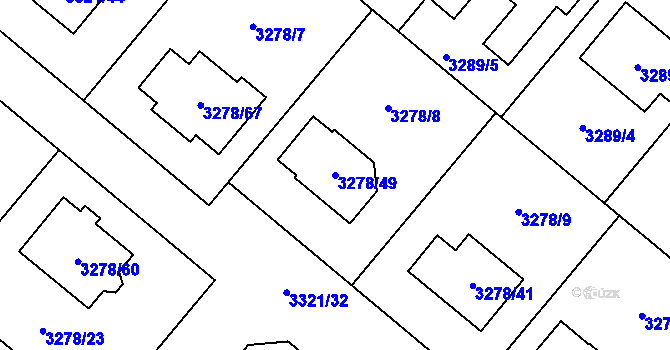 Parcela st. 3278/49 v KÚ Chotěboř, Katastrální mapa