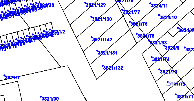 Parcela st. 3821/131 v KÚ Chotěboř, Katastrální mapa