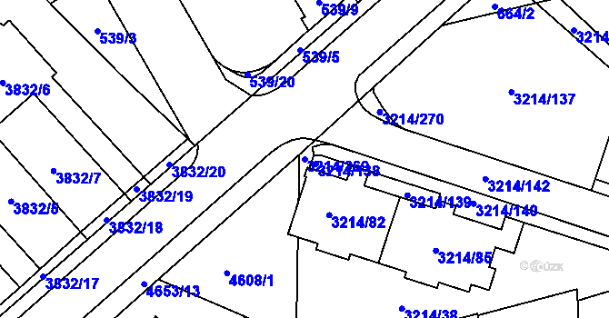 Parcela st. 3214/269 v KÚ Chotěboř, Katastrální mapa