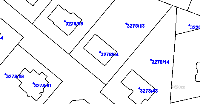 Parcela st. 3278/64 v KÚ Chotěboř, Katastrální mapa