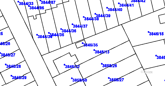 Parcela st. 3846/35 v KÚ Chotěboř, Katastrální mapa