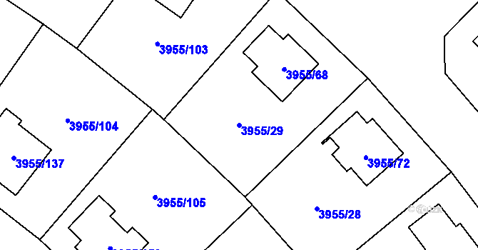 Parcela st. 3955/29 v KÚ Chotěboř, Katastrální mapa
