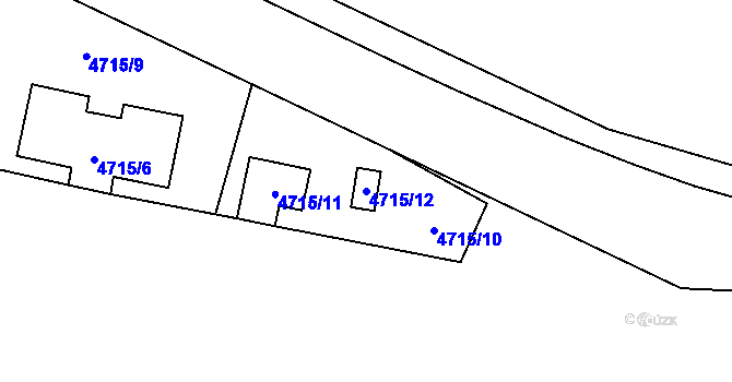 Parcela st. 4715/12 v KÚ Chotěboř, Katastrální mapa