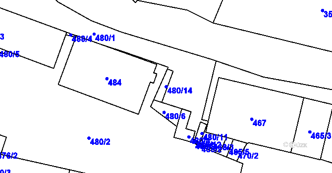 Parcela st. 480/14 v KÚ Chotěboř, Katastrální mapa