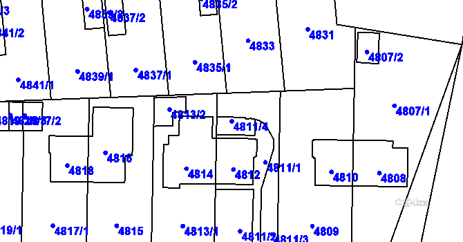 Parcela st. 4811/4 v KÚ Chotěboř, Katastrální mapa