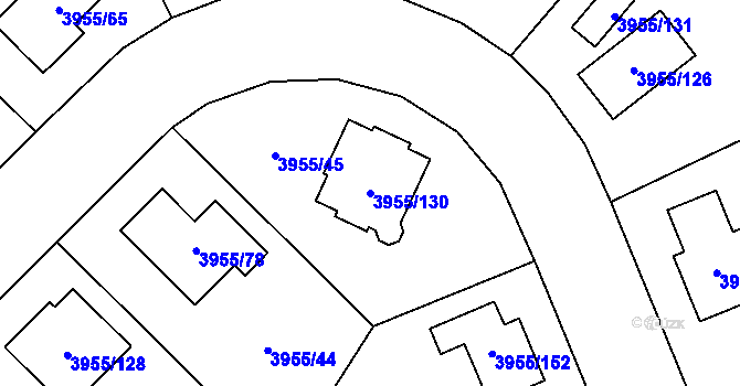 Parcela st. 3955/130 v KÚ Chotěboř, Katastrální mapa