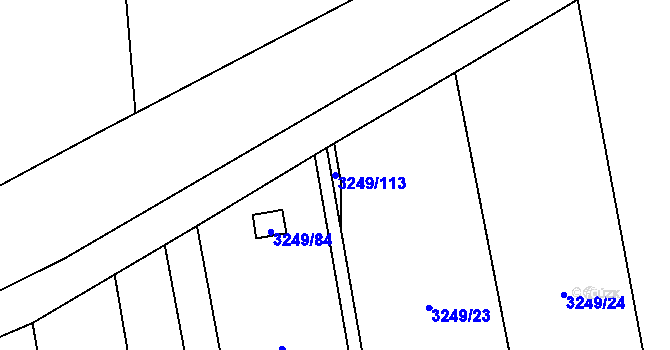 Parcela st. 3249/113 v KÚ Chotěboř, Katastrální mapa