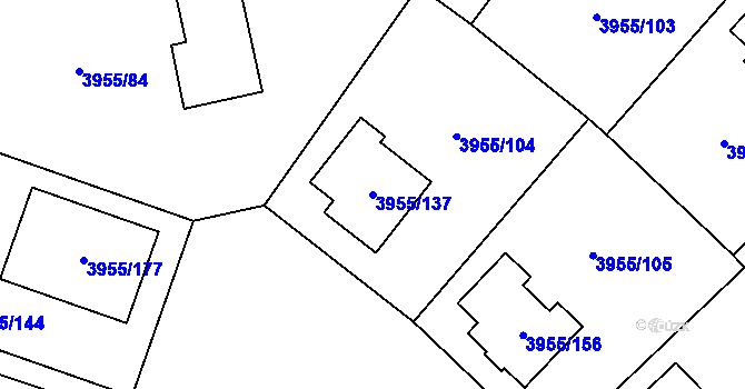 Parcela st. 3955/137 v KÚ Chotěboř, Katastrální mapa