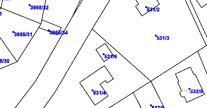 Parcela st. 531/6 v KÚ Chotěboř, Katastrální mapa