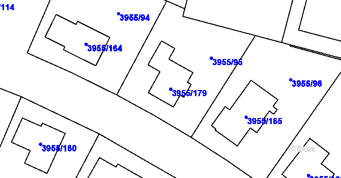 Parcela st. 3955/179 v KÚ Chotěboř, Katastrální mapa