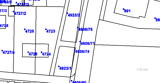 Parcela st. 4606/71 v KÚ Chotěboř, Katastrální mapa