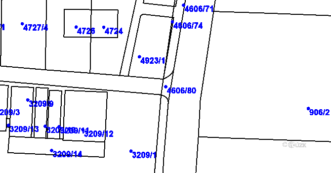 Parcela st. 4606/80 v KÚ Chotěboř, Katastrální mapa