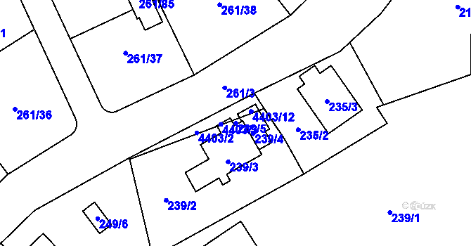 Parcela st. 239/5 v KÚ Chotěboř, Katastrální mapa