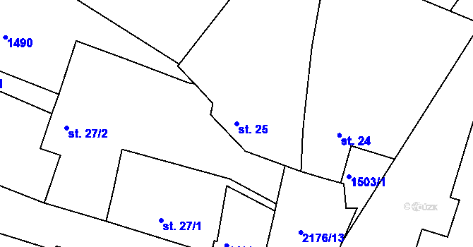 Parcela st. 25 v KÚ Chotěbudice, Katastrální mapa