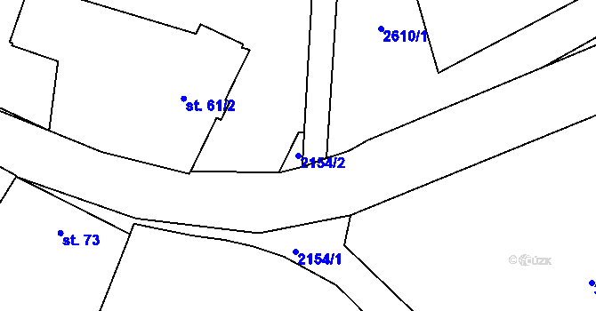 Parcela st. 2154/2 v KÚ Chotěbudice, Katastrální mapa